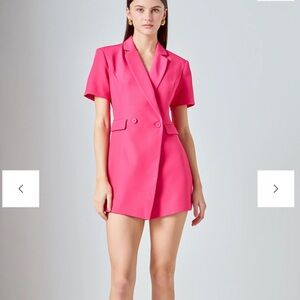 Fuschia mini romper blazer romper endless rose hot pink one piece